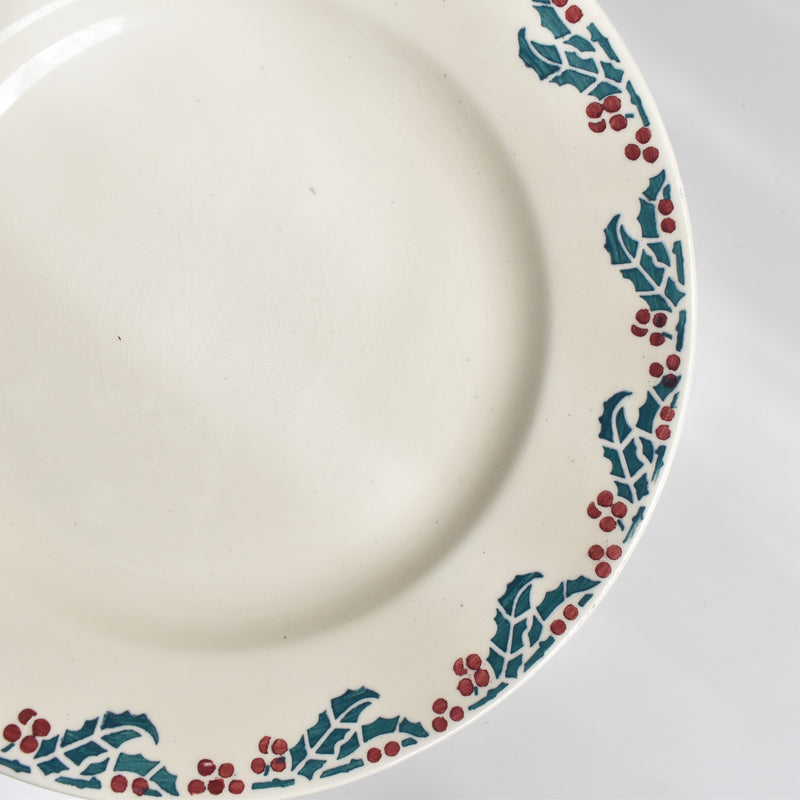 Vintage plate: Digoin & Sarreguemines HOUX (Holly) C