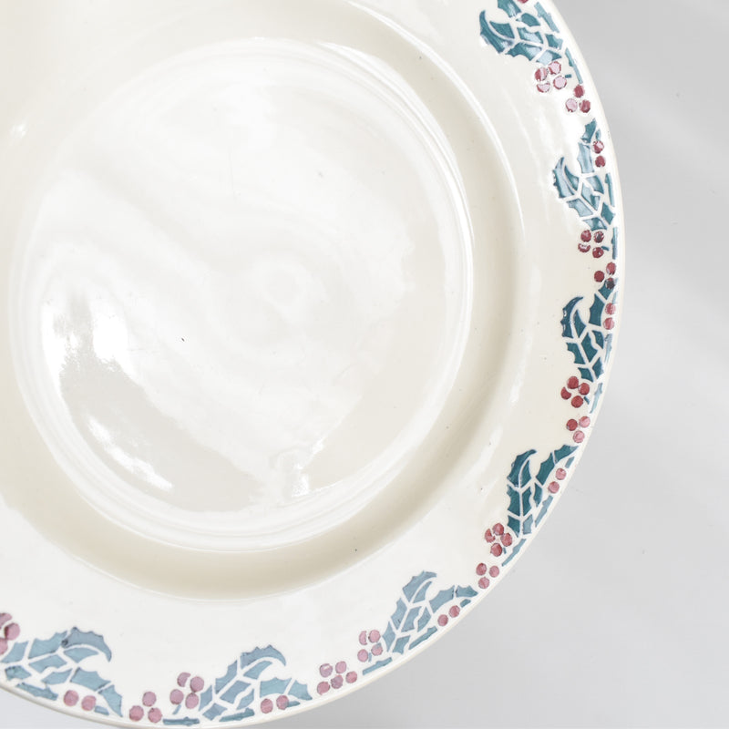 Vintage plate: Digoin & Sarreguemines HOUX (Holly) C