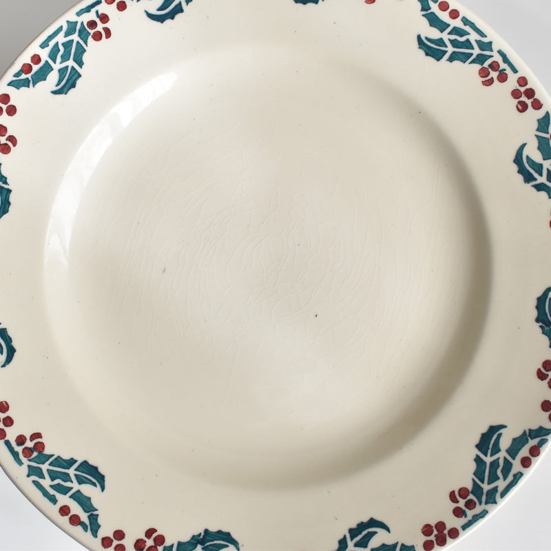 Vintage plate: Digoin & Sarreguemines HOUX (Holly) C