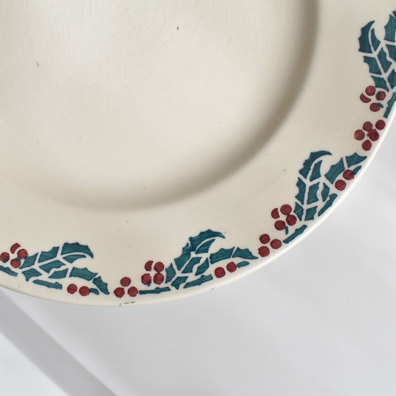 Vintage plate: Digoin & Sarreguemines HOUX (Holly) C