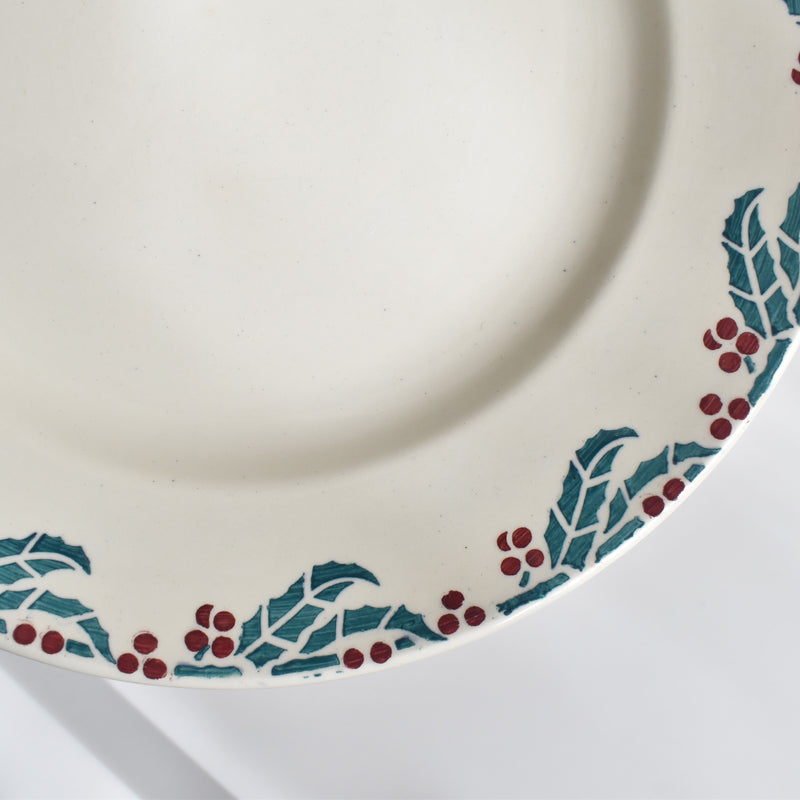 Vintage plate Digoin & Sarreguemines HOUX (Holly) D
