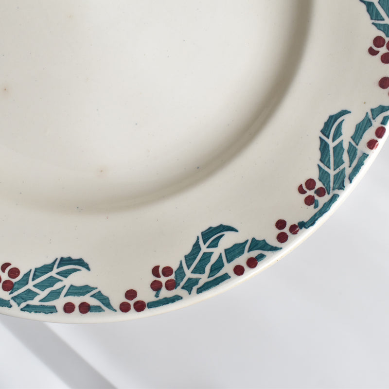 Vintage plate Digoin & Sarreguemines HOUX (Holly) D
