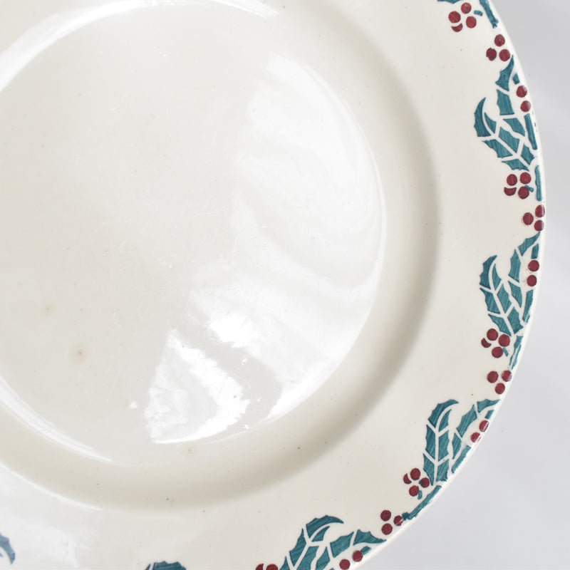 Vintage plate Digoin & Sarreguemines HOUX (Holly) D