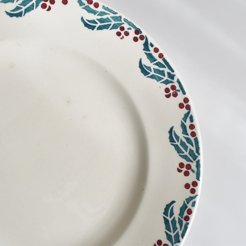 Vintage plate Digoin & Sarreguemines HOUX (Holly) D
