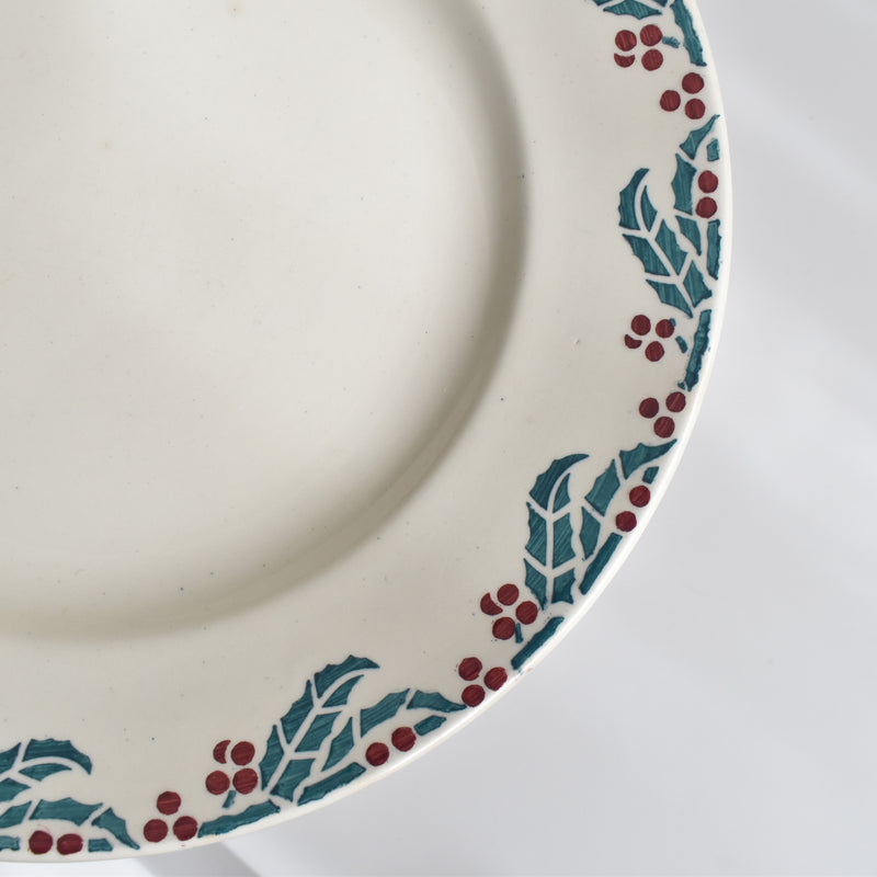 Vintage plate Digoin & Sarreguemines HOUX (Holly) D