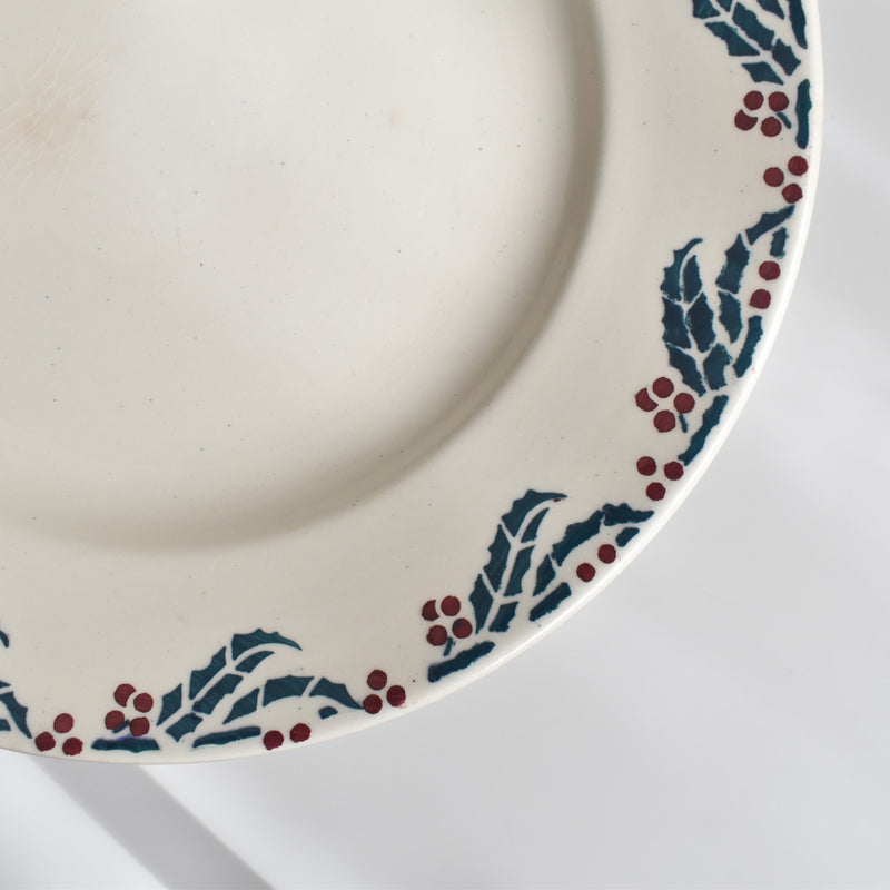 Vintage Plate Digoin & Sarreguemines HOUX (Holly) E