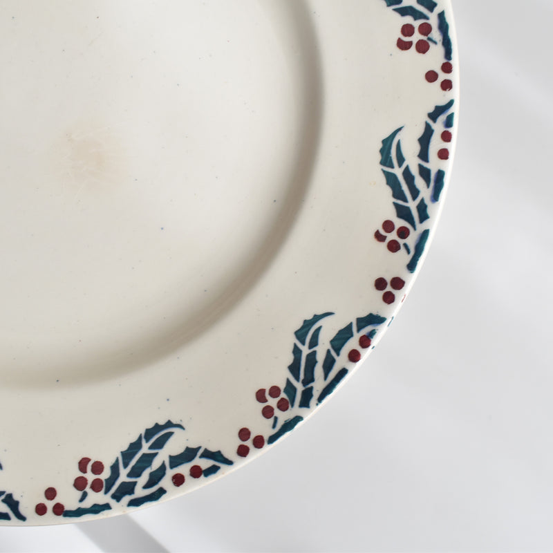 Vintage Plate Digoin & Sarreguemines HOUX (Holly) E