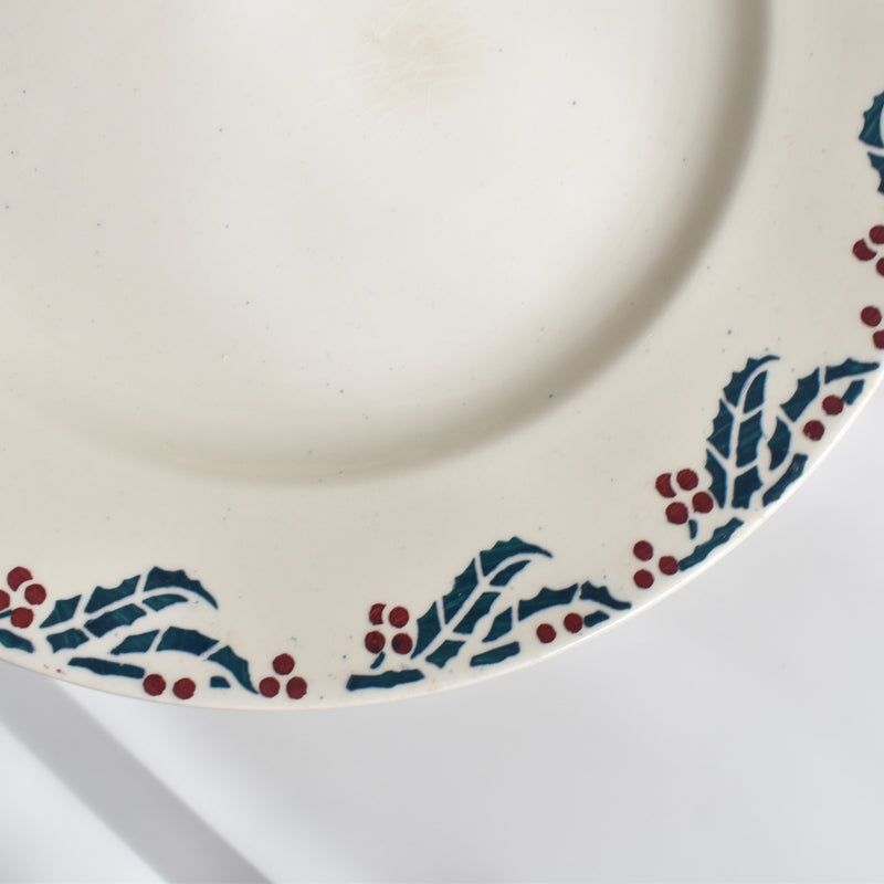 Vintage Plate Digoin & Sarreguemines HOUX (Holly) E