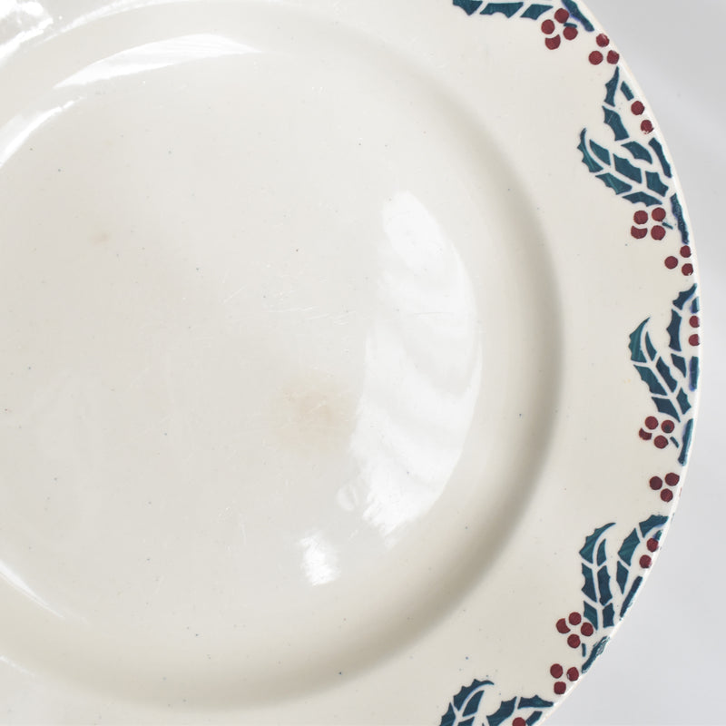 Vintage Plate Digoin & Sarreguemines HOUX (Holly) E