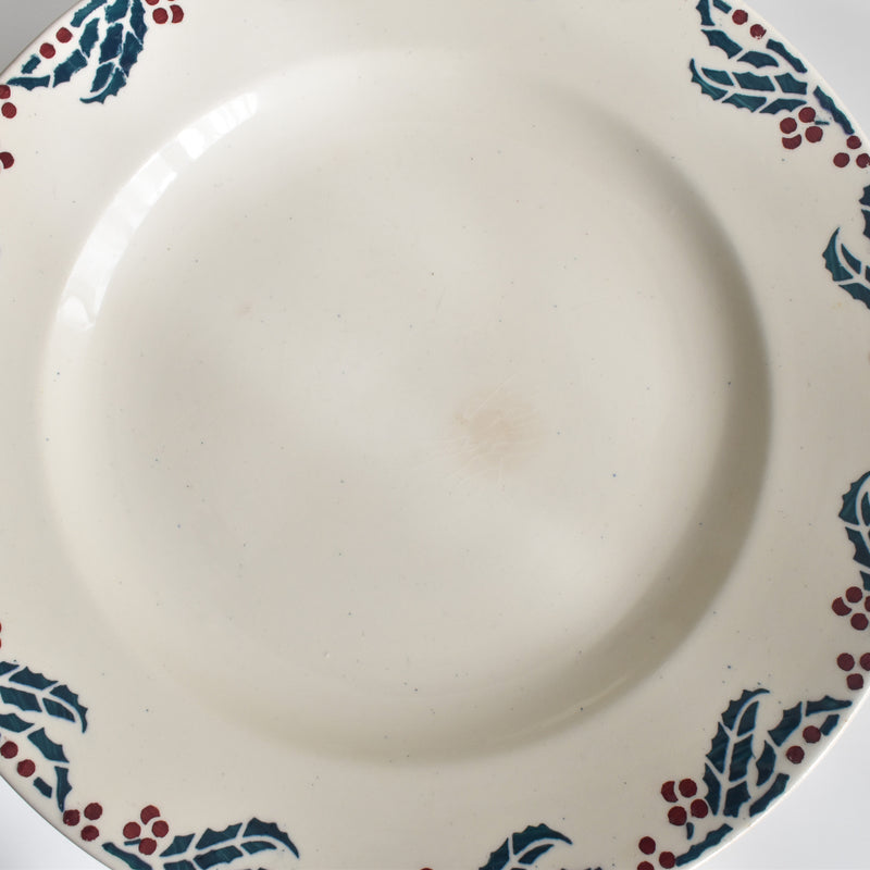 Vintage Plate Digoin & Sarreguemines HOUX (Holly) E