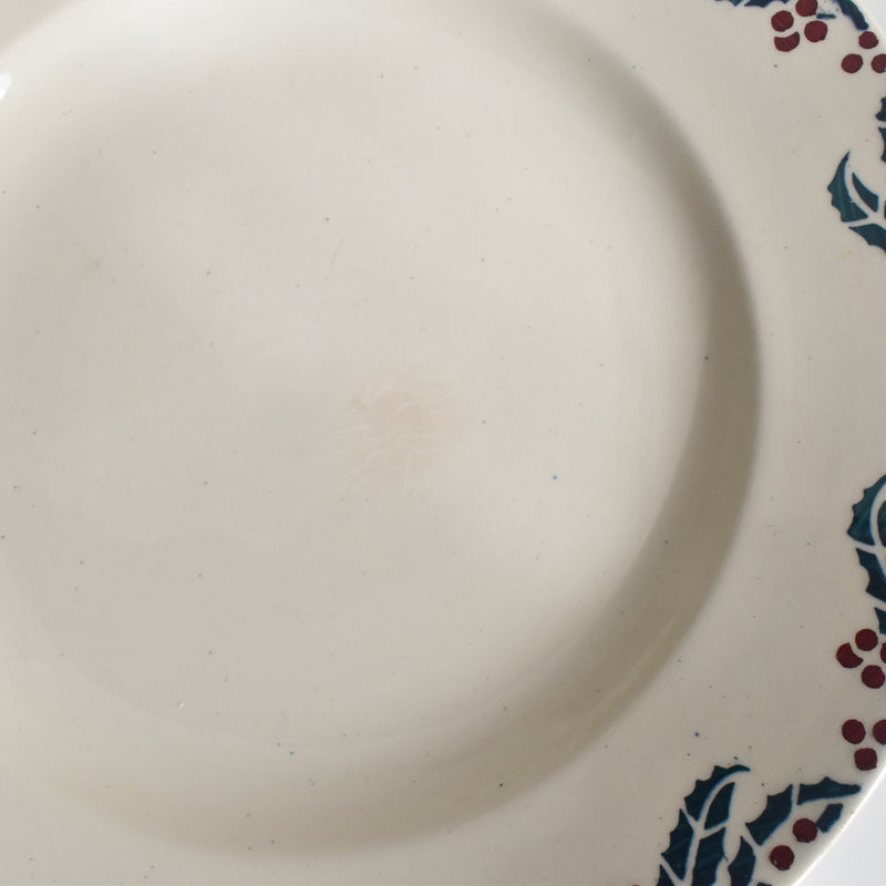 Vintage Plate Digoin & Sarreguemines HOUX (Holly) E