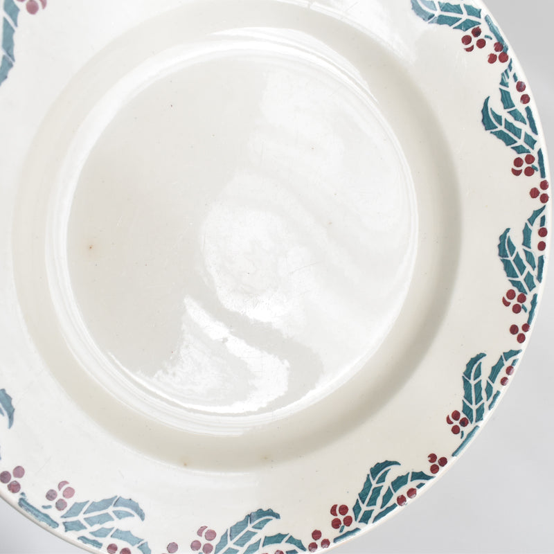 Vintage Plate: Digoin & Sarreguemines HOUX (Holly) F