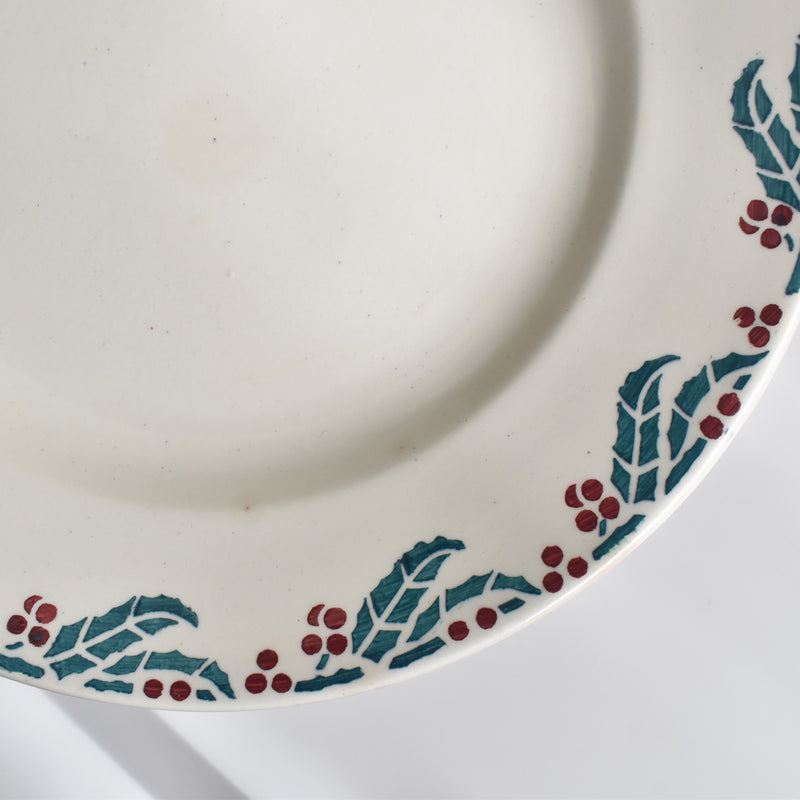 Vintage Plate: Digoin & Sarreguemines HOUX (Holly) F