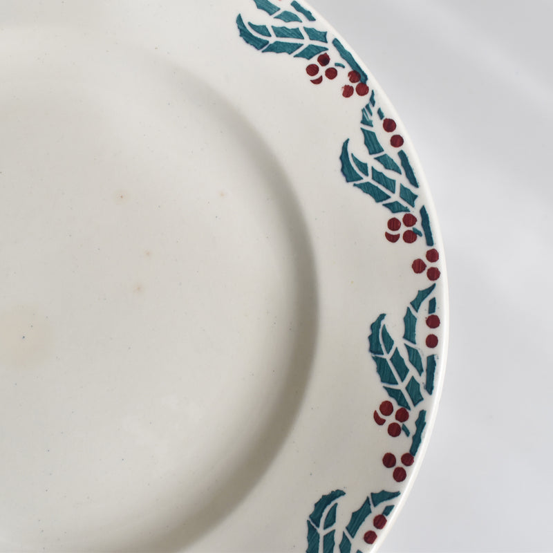 Vintage Plate: Digoin & Sarreguemines HOUX (Holly) F