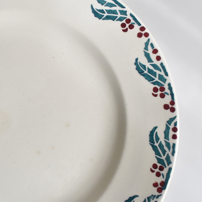 Vintage Plate: Digoin & Sarreguemines HOUX (Holly) F
