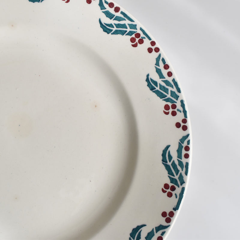 Vintage Plate: Digoin & Sarreguemines HOUX (Holly) F