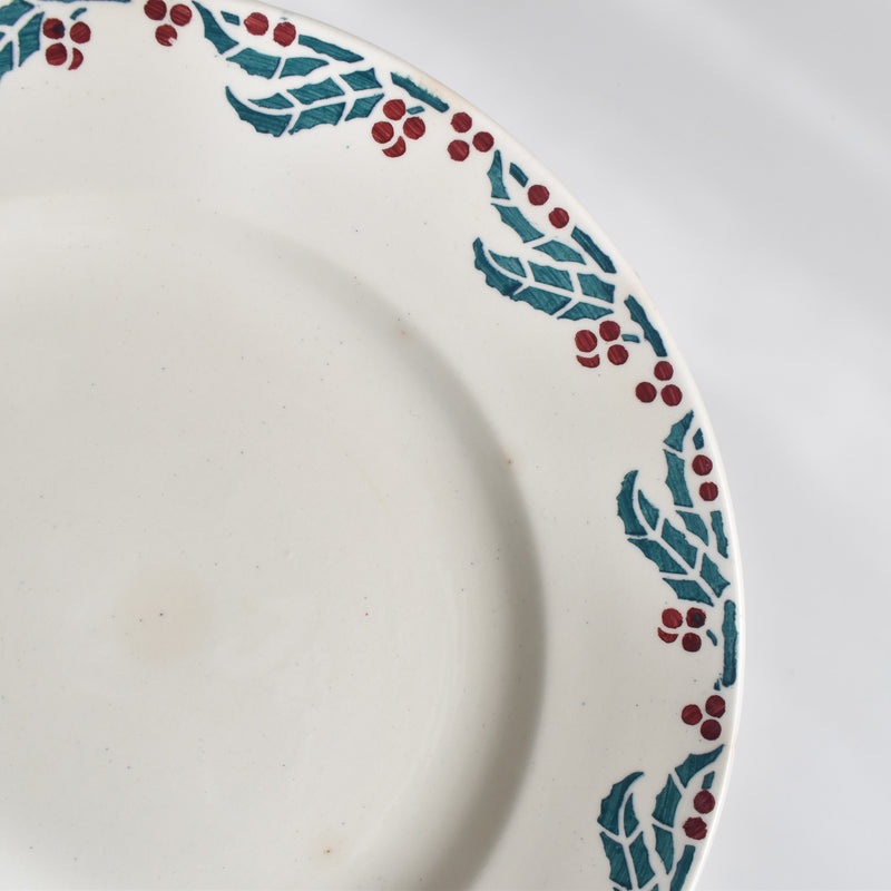 Vintage Plate: Digoin & Sarreguemines HOUX (Holly) F