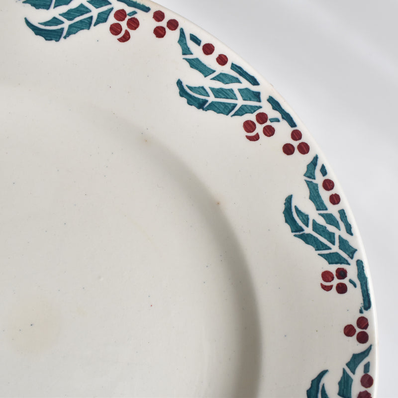 Vintage Plate: Digoin & Sarreguemines HOUX (Holly) F