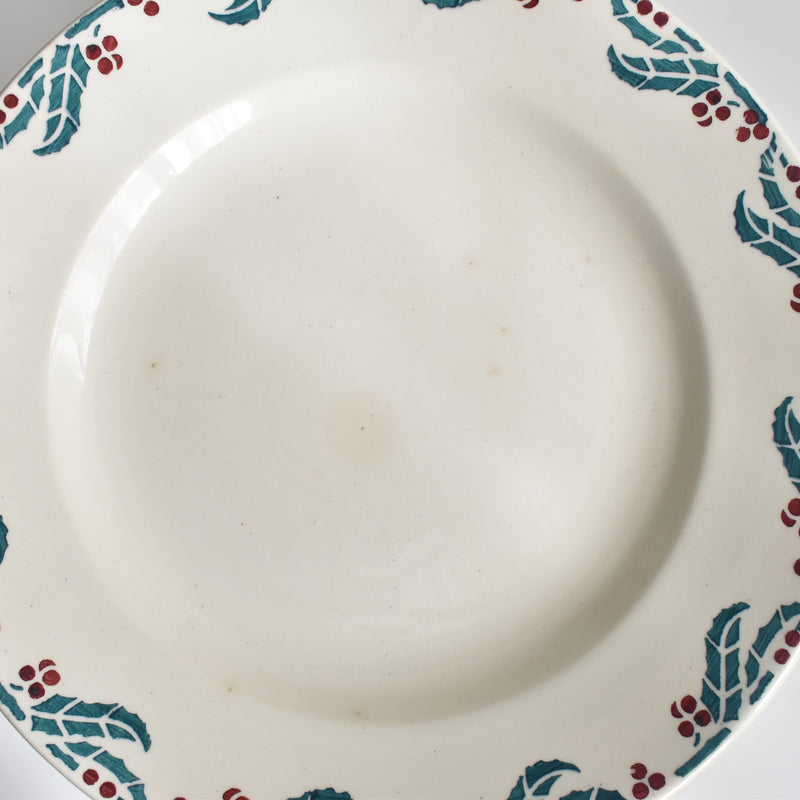 Vintage Plate: Digoin & Sarreguemines HOUX (Holly) F