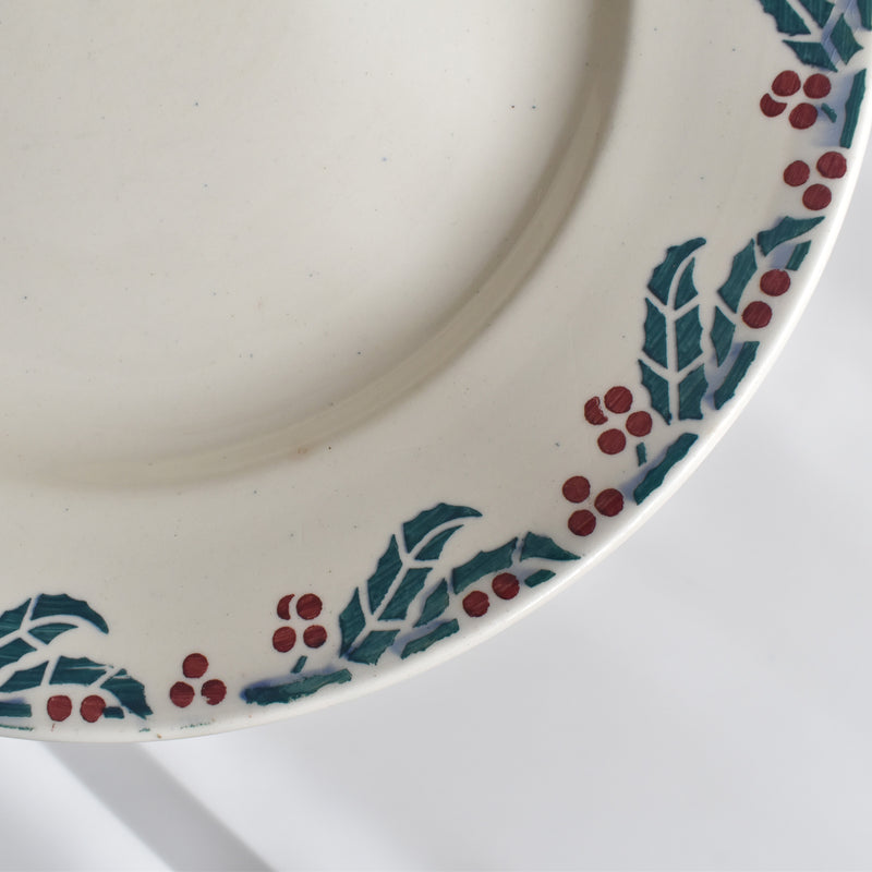 Vintage Plate Digoin & Sarreguemines HOUX (Holly) G