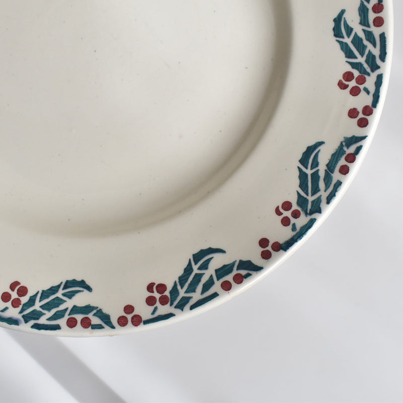 Vintage Plate Digoin & Sarreguemines HOUX (Holly) G
