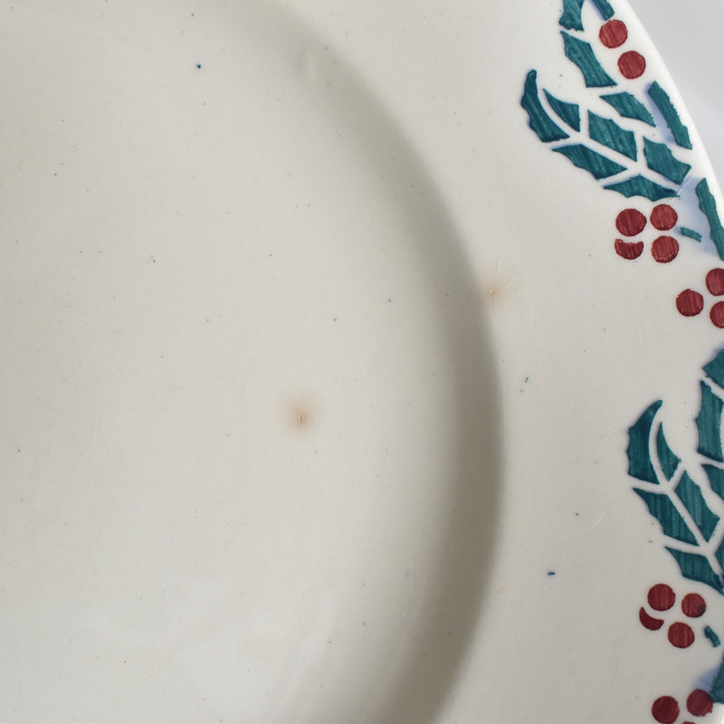 Vintage Plate Digoin & Sarreguemines HOUX (Holly) G