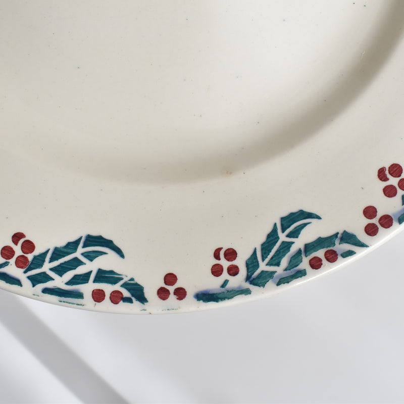 Vintage Plate Digoin & Sarreguemines HOUX (Holly) G