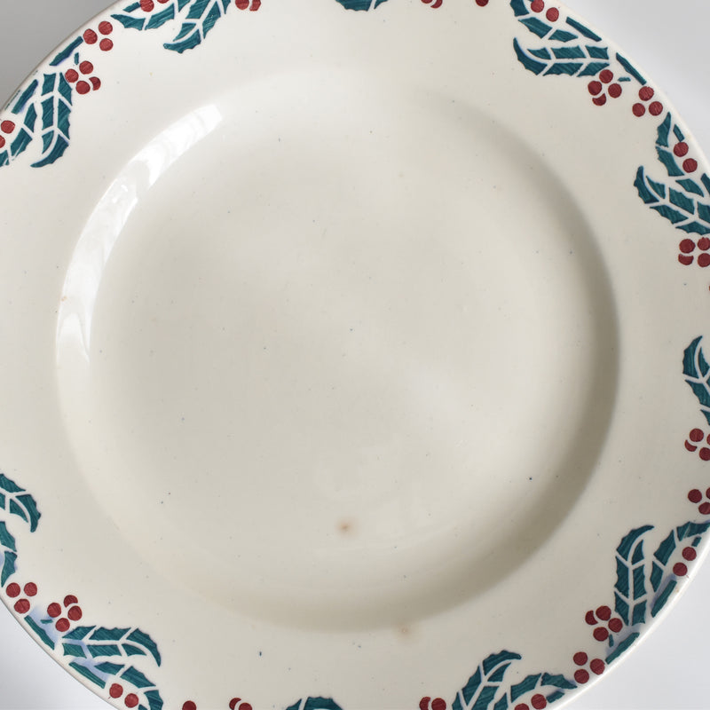 Vintage Plate Digoin & Sarreguemines HOUX (Holly) G