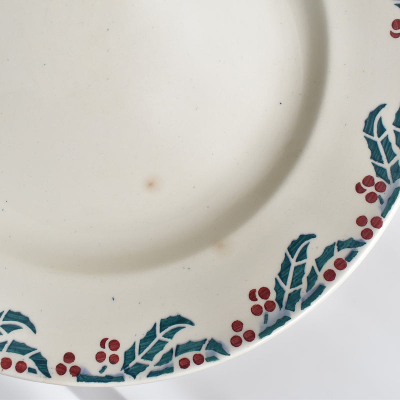 Vintage Plate Digoin & Sarreguemines HOUX (Holly) G