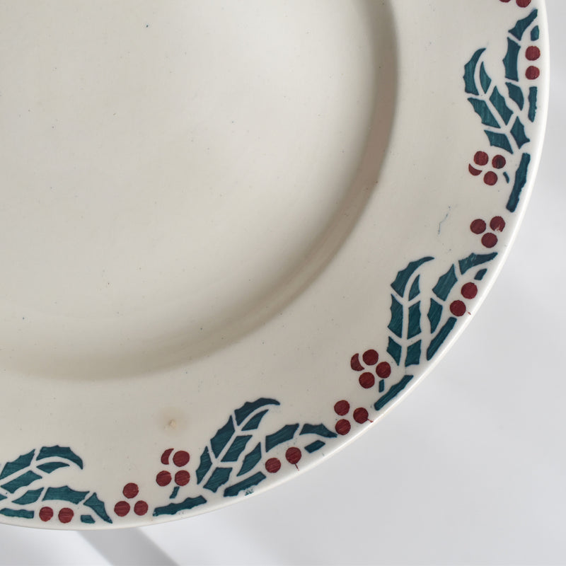 Vintage Plate Digoin & Sarreguemines HOUX (Holly) H