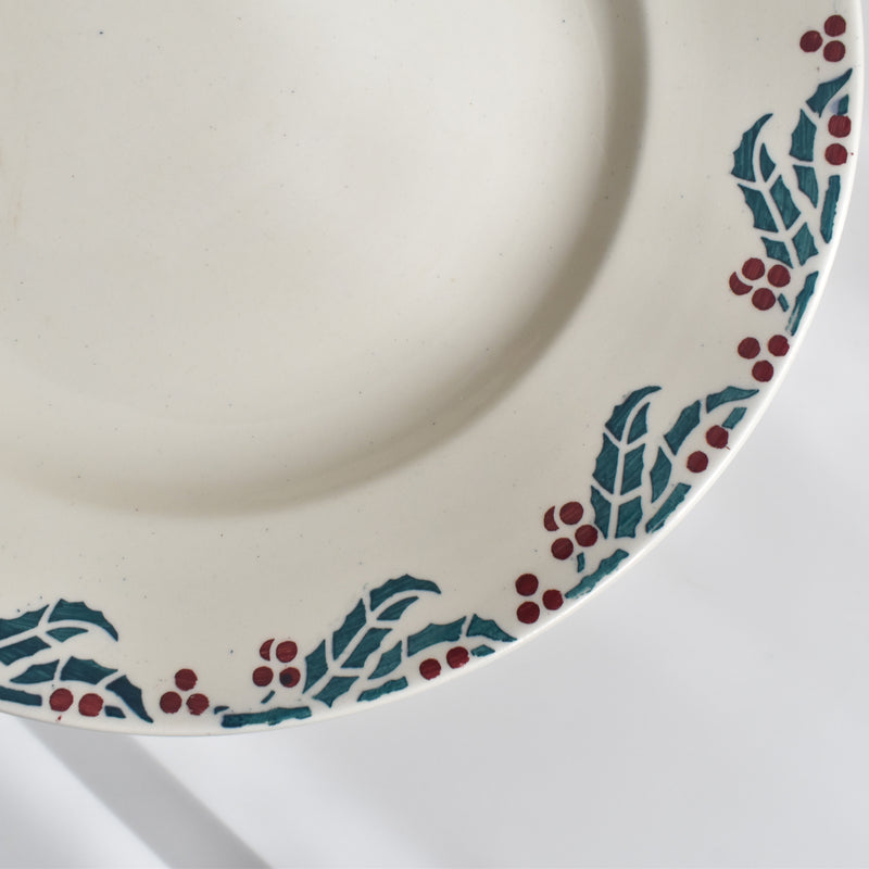 Vintage Plate Digoin & Sarreguemines HOUX (Holly) H