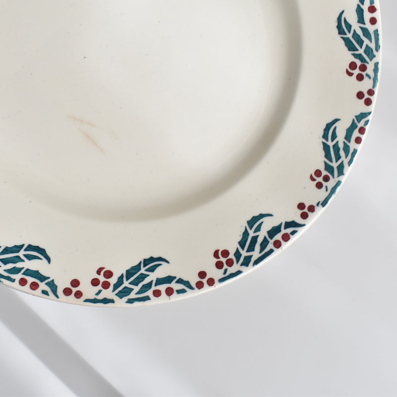 Vintage Plate Digoin & Sarreguemines HOUX (Holly) H