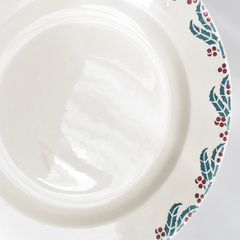 Vintage Plate Digoin & Sarreguemines HOUX (Holly) H