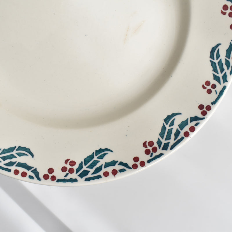 Vintage Plate Digoin & Sarreguemines HOUX (Holly) H