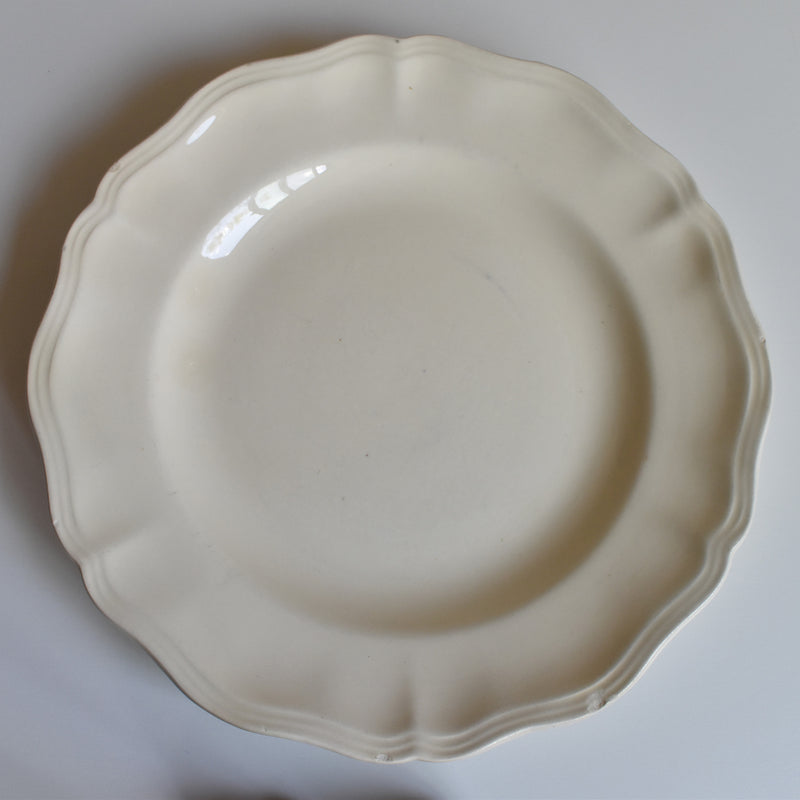 Vintage Digoin & Sarreguemines Plate, Flower Rim, Ivoire B