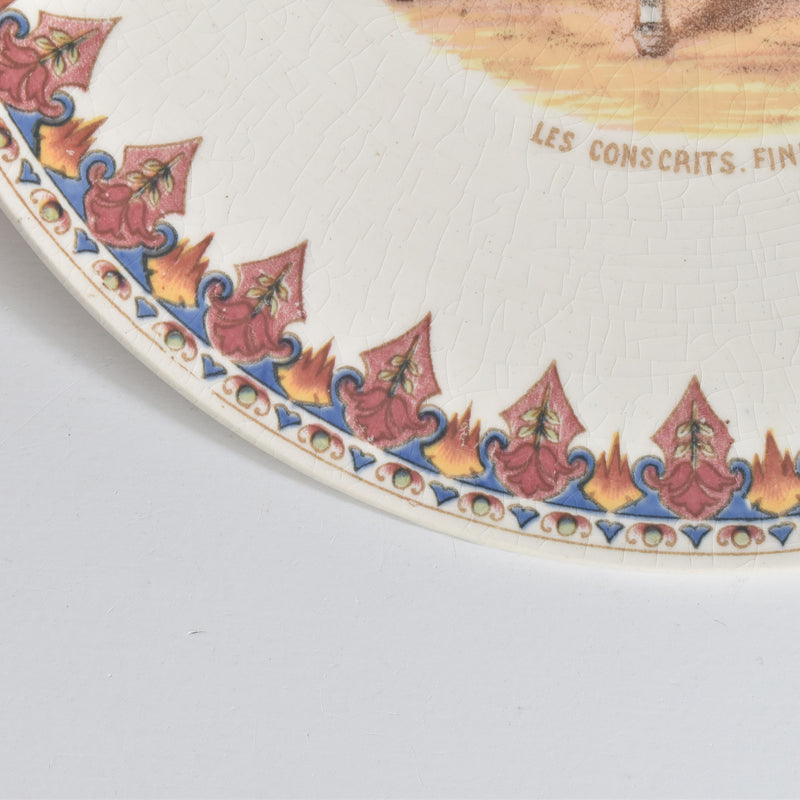 アンティーク絵皿 U&Cサルグミンヌ Les conscrits Finistère(レ・コンスクリ フィニステール県）