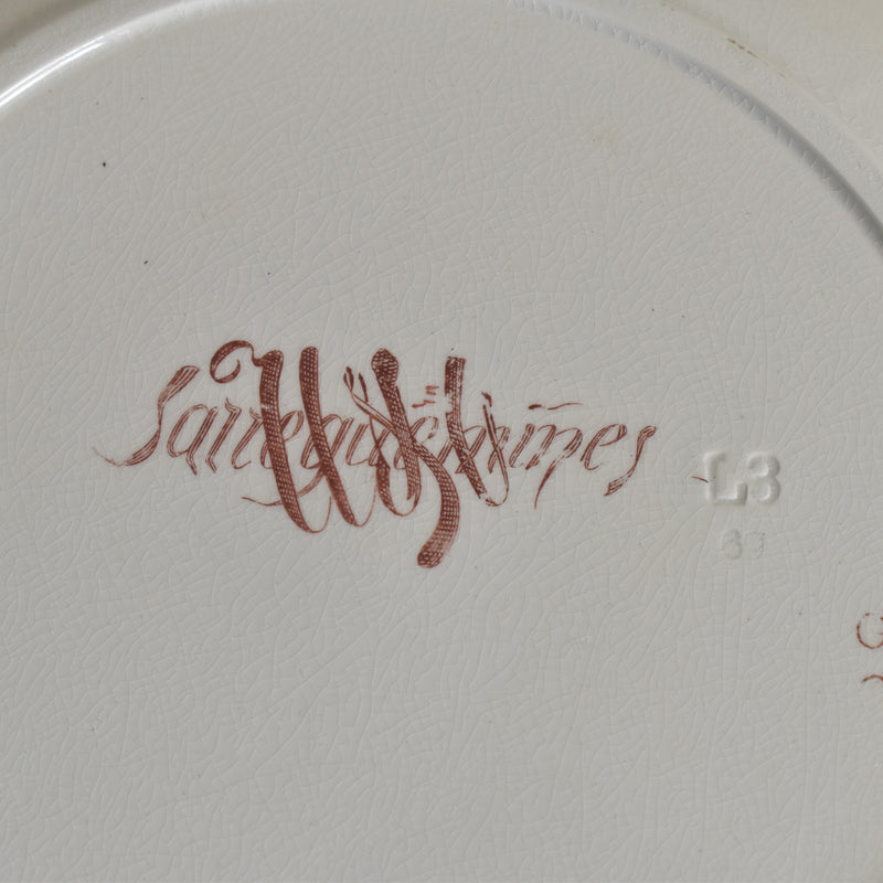 Antique Plate U&C Sarreguemines Montmorency F