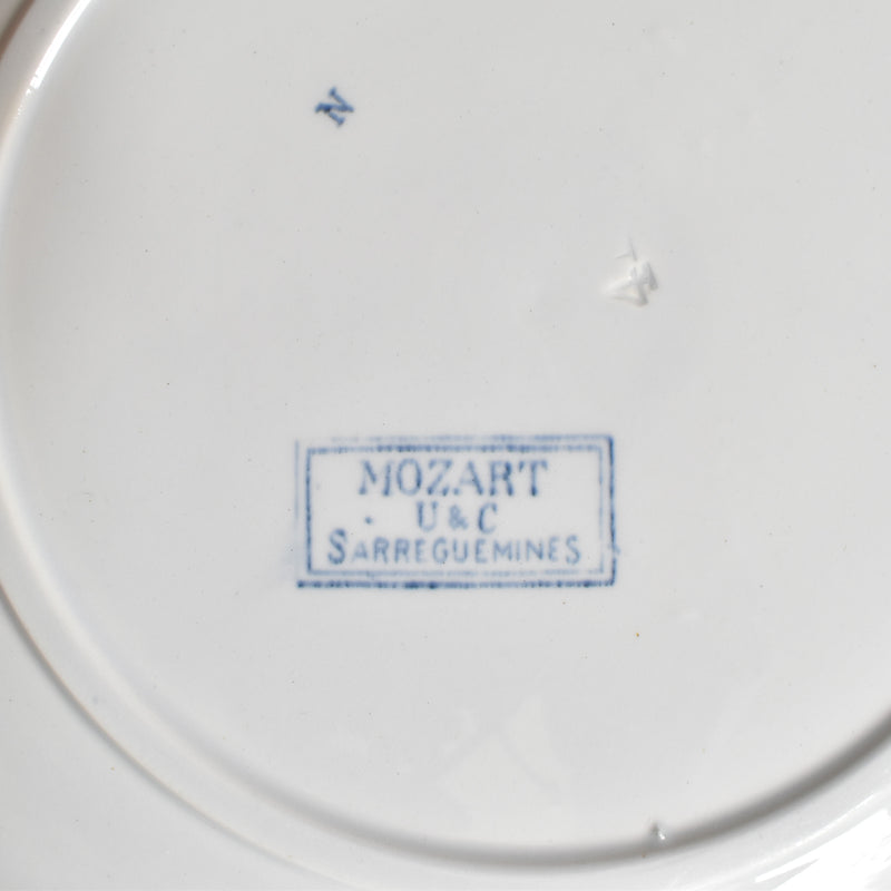 Antique Plate U&C Sarreguemines Mozart A