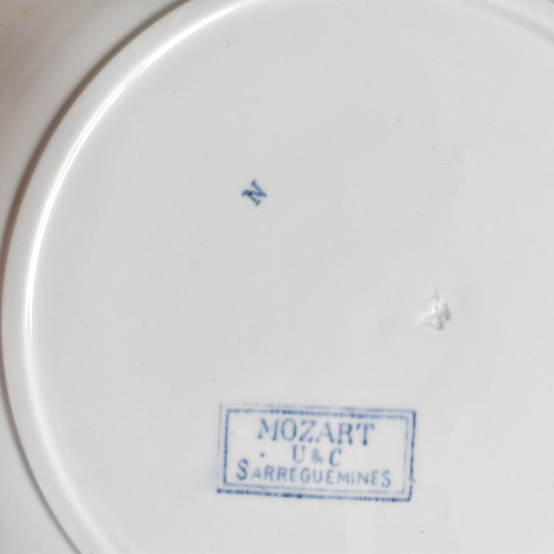 Antique Plate U&C Sarreguemines Mozart A