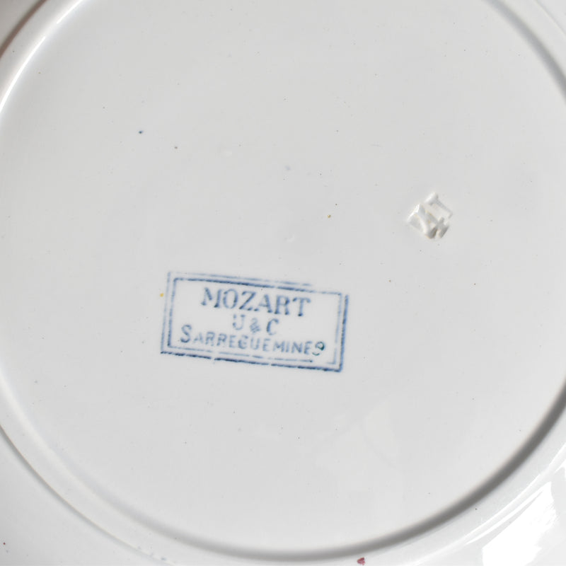 Antique Plate: U&C Sarreguemines "Mozart" B