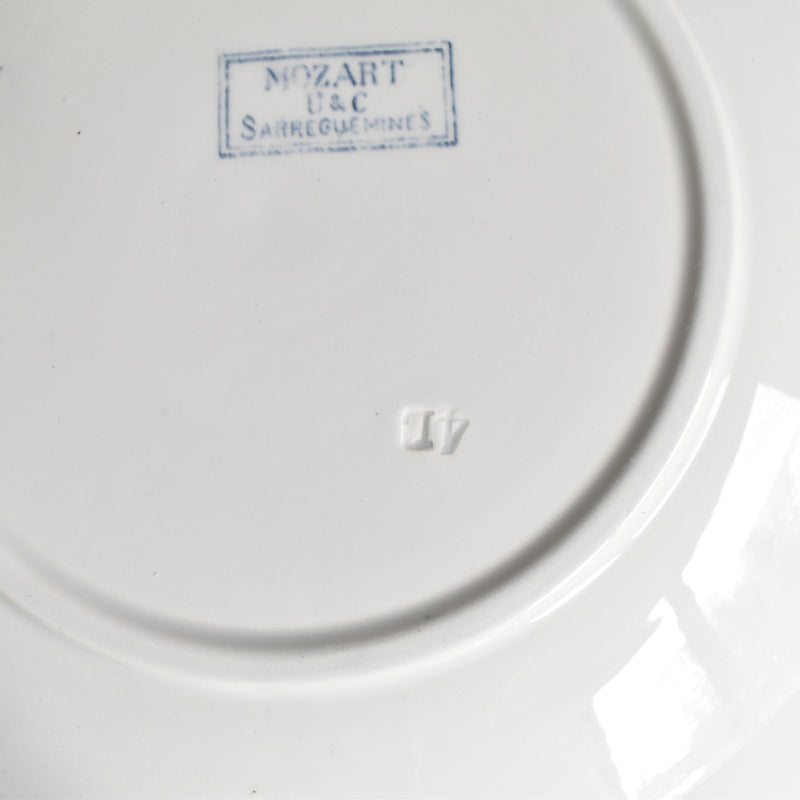 Antique Plate, U&C Sarreguemines, Mozart (C)