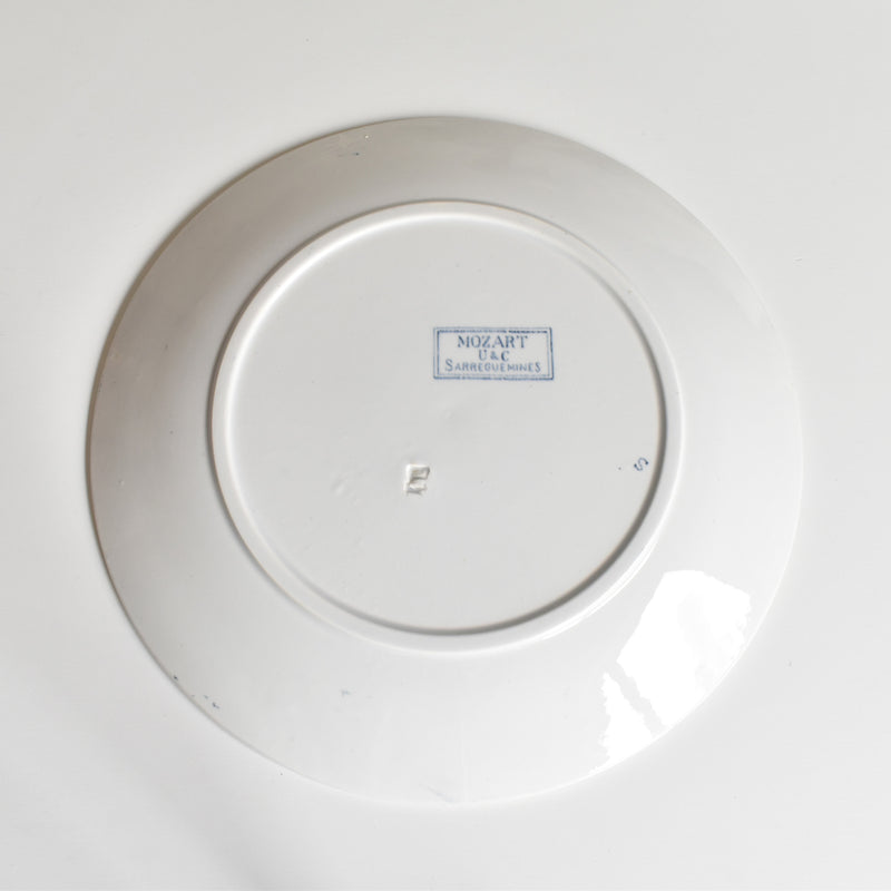 Antique Plate, U&C Sarreguemines, Mozart (D)