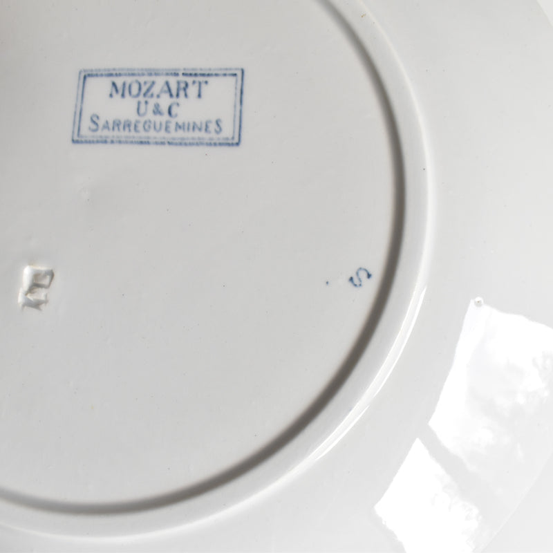 Antique Plate, U&C Sarreguemines, Mozart (D)