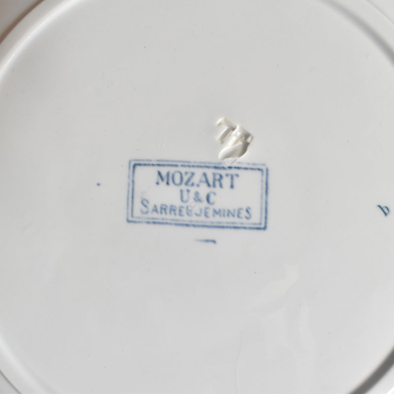 Antique Plate, U&C Sarreguemines, Mozart (Mozart) E