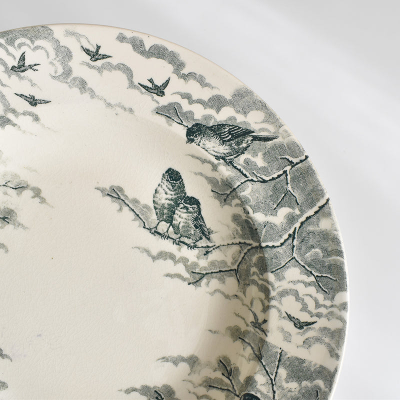 Antique Deep Plate U&C Sarreguemines Neige A