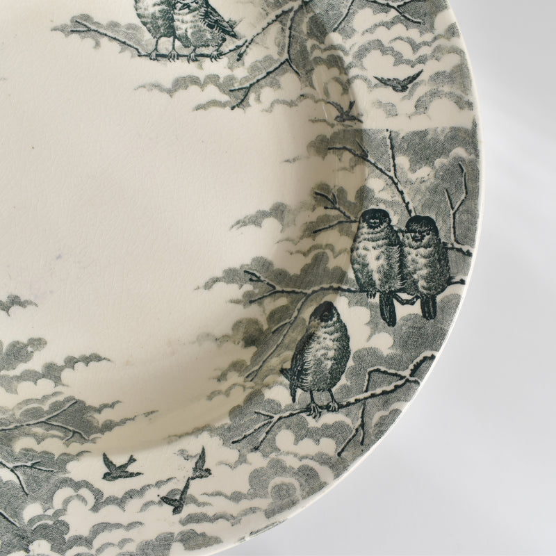 Antique Deep Plate U&C Sarreguemines Neige A