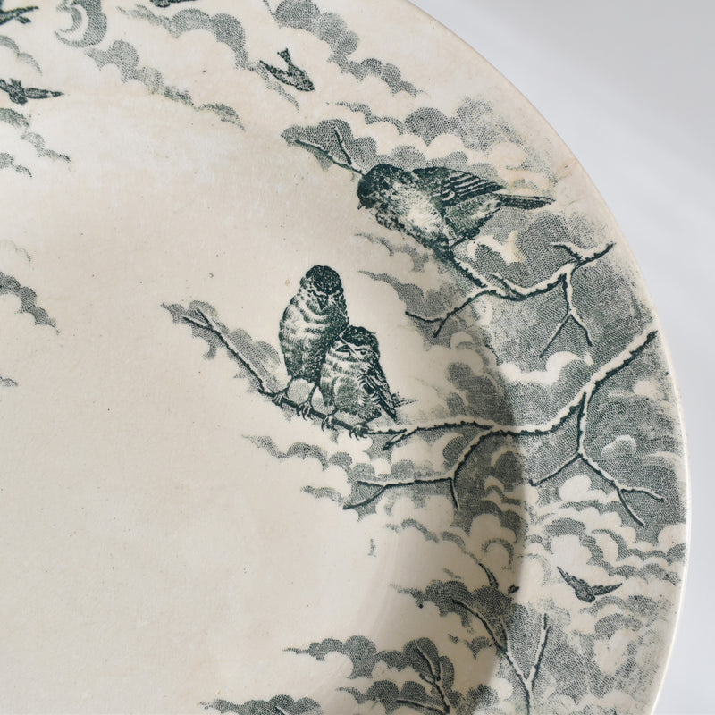 Antique Deep Plate U&C Sarreguemines Neige B