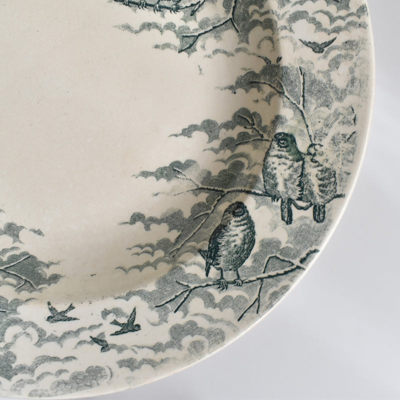 Antique Deep Plate U&C Sarreguemines Neige B