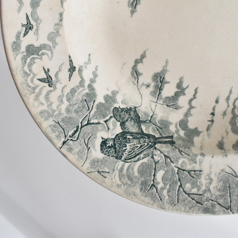 Antique Deep Plate U&C Sarreguemines Neige B