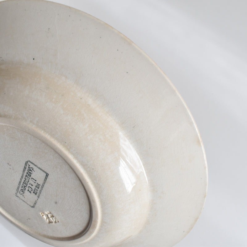 Antique Deep Plate U&C Sarreguemines Neige B
